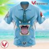 Gyarados Face Pokemon Hawaiian Button Up Shirt, Perfect Gifts For Anime Lovers - Vesles2014S