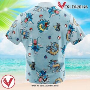 Gyrados Pattern Pokemon Hawaiian Button Up Shirt, Perfect Gifts For Anime Lovers - Vesles2014S 1