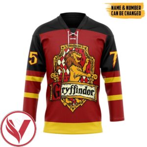 H.P Gryffindor Custom Name Custom Number Hockey Jersey, Trending Gifts For Fans - Vesles2014s