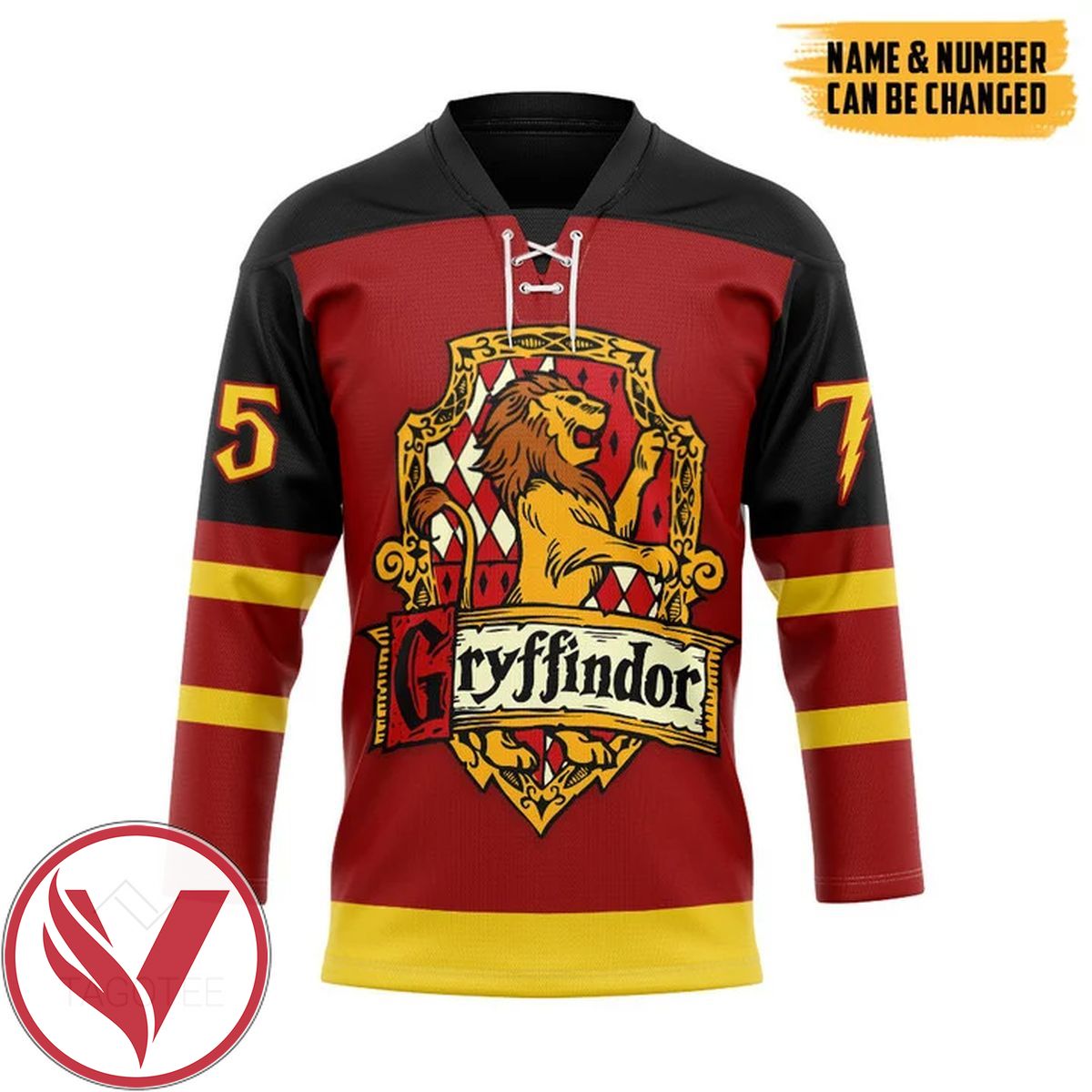 H.P Gryffindor Custom Name Custom Number Hockey Jersey, Trending Gifts For Fans - Vesles2014s