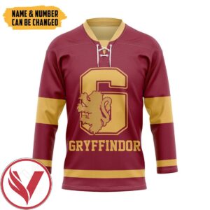 H.P Gryffindor House Custom Name Custom Number Hockey Jersey, Trending Gifts For Fans - Vesles2014s