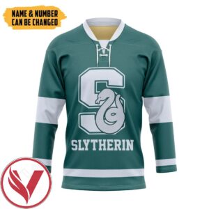 H.P Slytherin House Custom Name Custom Number Hockey Jersey, Trending Gifts For Fans - Vesles2014s
