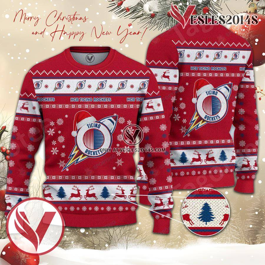 HCB Ticino Rockets Sport Ugly Christmas Sweater, Unique Gifts For Fans - Vesles2014aS 1