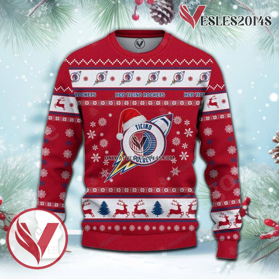 HCB Ticino Rockets Sport Ugly Christmas Sweater, Unique Gifts For Fans - Vesles2014aS 2