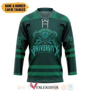 HP Lovecraft Cthulhu Miskatonic Personalized Green Hockey Jersey, Trending Gifts For Fans - Vesles2014s