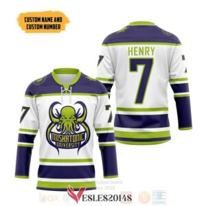 HP Lovecraft Cthulhu Miskatonic Personalized White Hockey Jersey, Trending Gifts For Fans - Vesles2014s 2