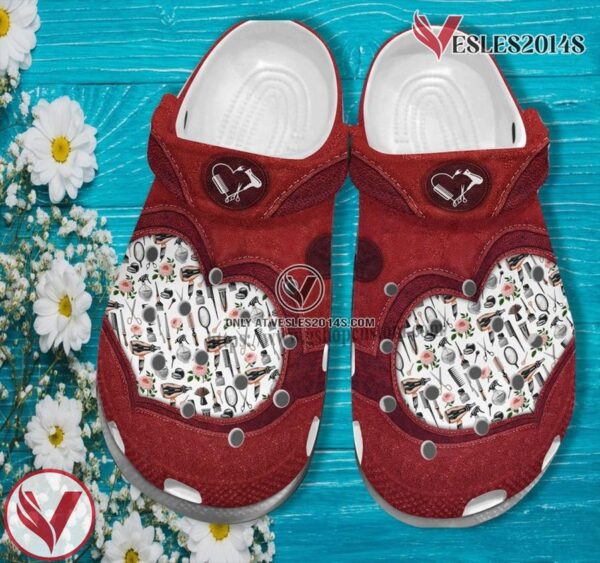 Hair Stylist Red Croc Shoes For Women Mother Day 2022- Hair Stylist Shoes Croc Clogs For Daughter, Unique Gift From  Vesles2014S