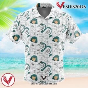 Haku Spirited Away Hawaiian Button Up Shirt, Perfect Gifts For Anime Lovers - Vesles2014S