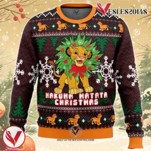 Hakuna Matata Lion King Ugly Christmas Sweater, Unique Christmas Gift For Fans - Vesles2014S