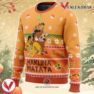 Hakuna Matata Ugly Christmas Sweater, Unique Christmas Gift For Fans - Vesles2014S 1