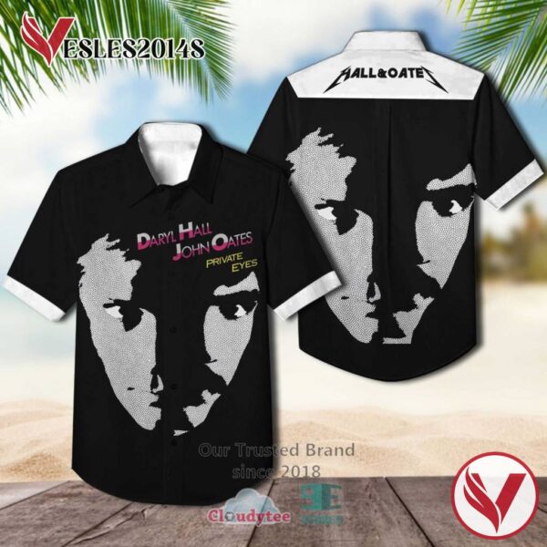 Hall & Oates Private Eyes Album Hawaiian Shirt, Best Gift For Music Lovers Vesles2014S