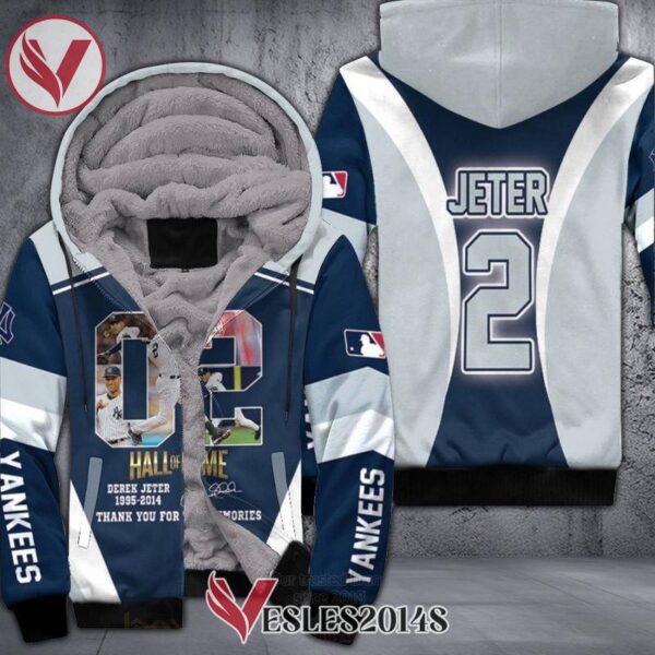 Hall Of Fame Derek Jeter 2 1995 2014 Signature 3D Fleece Hoodie, Best Outfit For Fans Sport - Vesles2014S 1