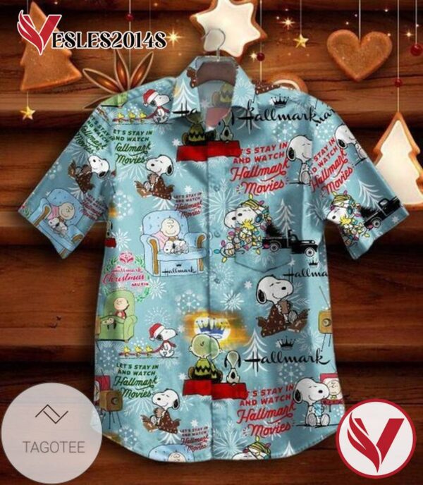 Hallmark Snoopy Hawaiian Graphic Print Short Sleeve Hawaiian Casual Shirt Vesles2014S