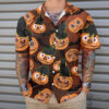 Halloween Black Cat Sugar Pumpkin Full Printing Hawaiian Shirt Funny Hawaiian Beach Gift Casual Shirt Vesles2014S