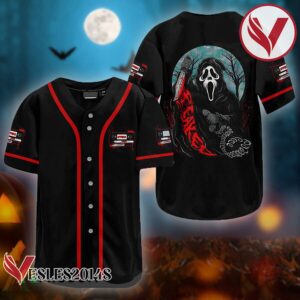 Halloween Ghostface Slasher Baseball Jersey, Perfect Gifts For Fans - Vesles2014S