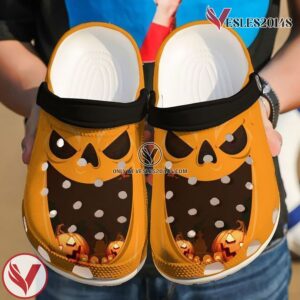 Halloween Happy Pumpkin Clog Shoes, Unique Gift From  Vesles2014S