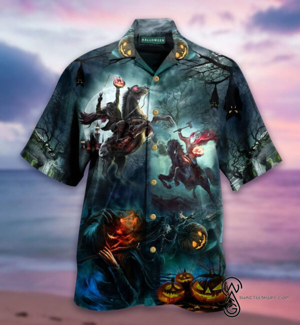 Halloween Headless Horseman Full Printing Hawaiian Shirt Funny Hawaiian Beach Gift Casual Shirt Vesles2014S 1