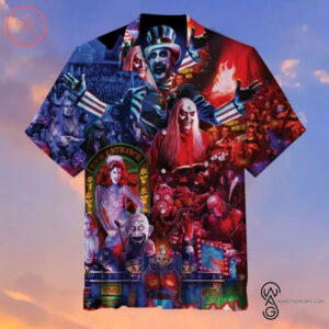 Halloween Horror Characters Movie Full Printing Hawaiian Shirt Funny Hawaiian Beach Gift Casual Shirt Vesles2014S