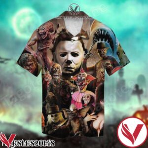 Halloween Horror Movie Characters Combo Hawaiian Shirt, Beach Shorts Combo Hawaiian Shirt, Beach Shorts And Flip Flop, Unique Gifts For Friends - Vesles2014S 1