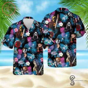 Halloween Horror Villians Full Printing Hawaiian Shirt Funny Hawaiian Beach Gift Casual Shirt Vesles2014S