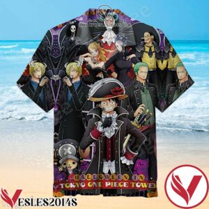 Halloween In Tokyo One Piece Tower Hawaiian Shirt And Short, Unique Gifts For Friends - Vesles2014S 1