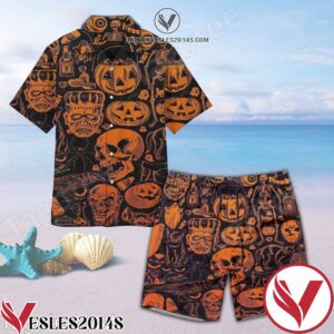 Halloween Pattern Hawaiian Shirt And Short, Unique Gifts For Friends - Vesles2014S 1