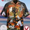 Halloween Pumpkin And Ghost Print Short Sleeve Hawaiian Casual Shirt Vesles2014S