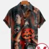 Halloween Pumpkin And Horror Friends Halloween Hawaiian Shirt, Unique Gifts For Friends - Vesles2014S 1