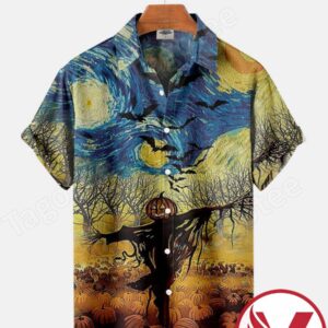 Halloween Pumpkin Starry Night Halloween Hawaiian Shirt, Unique Gifts For Friends - Vesles2014S 1