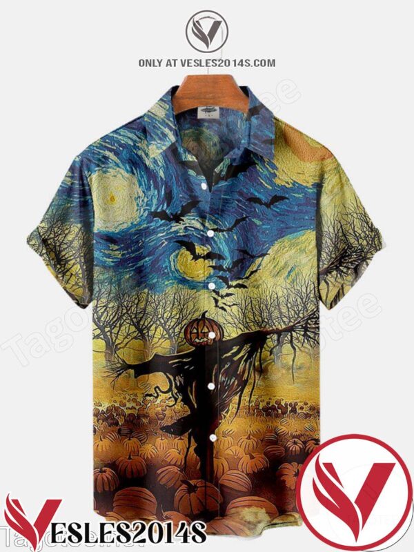 Halloween Pumpkin Starry Night Halloween Hawaiian Shirt, Unique Gifts For Friends - Vesles2014S 1