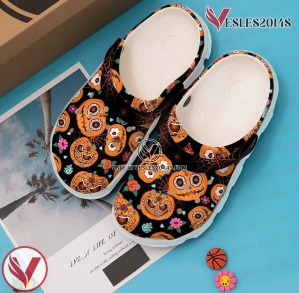 Halloween Scary Pumpkin Classic Clogs Shoes, Unique Gift From  Vesles2014S