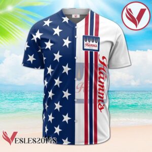 Hamm's Beer American Flag Baseball Jersey, Perfect Gifts For Fans - Vesles2014S 2