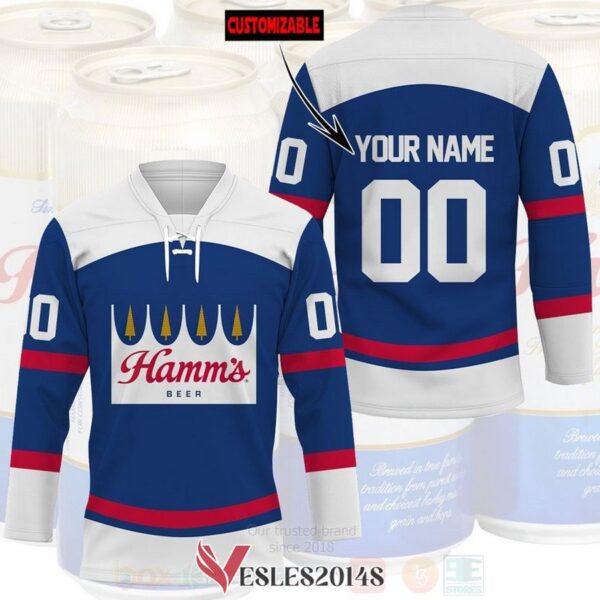 Hamms Beer Personalized Hockey Jersey Shirt, Trending Gifts For Fans - Vesles2014s
