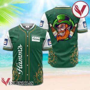Hamm's Beer St. Patrick's Day Leprechaun Baseball Jersey, Perfect Gifts For Fans - Vesles2014S