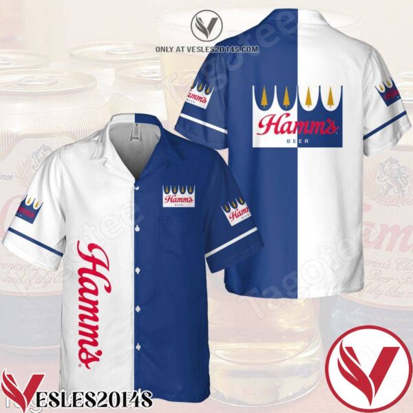 Hamm’s Beer White & Blue Hawaiian Shirt And Short, Unique Gifts For Friends - Vesles2014S 1