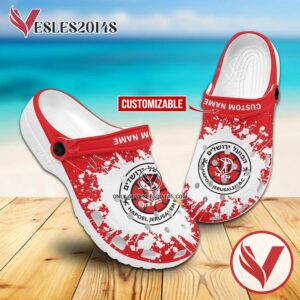 Hapoel Jerusalem B.C. Crocs Clogs Sandals, Unique Footwear For Fans - Vesles2014S