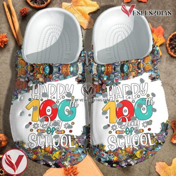 Happy 100Th Day Of School Shoes Crocbland Clog Gift, Unique Gift From  Vesles2014S