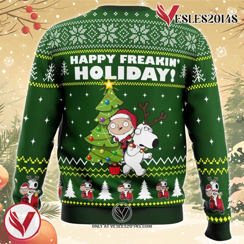 Happy Freakin Holidays Family Guy Ugly Christmas Sweater, Unique Christmas Gift For Fans - Vesles2014S 1