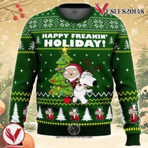 Happy Freakin Holidays Family Guy Ugly Christmas Sweater, Unique Christmas Gift For Fans - Vesles2014S