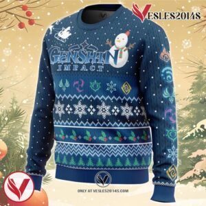 Happy Holidays Genshin Impact Ugly Christmas Sweater, Unique Christmas Gift For Fans - Vesles2014S 1