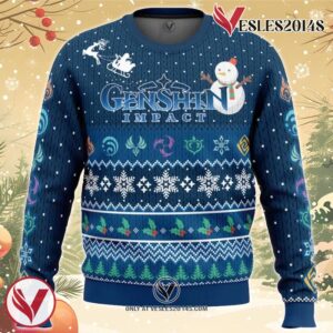 Happy Holidays Genshin Impact Ugly Christmas Sweater, Unique Christmas Gift For Fans - Vesles2014S