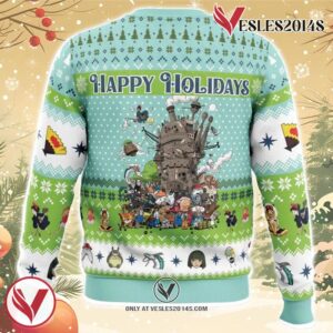 Happy Holidays Studio Ghibli Ugly Christmas Sweater, Unique Christmas Gift For Fans - Vesles2014S 1