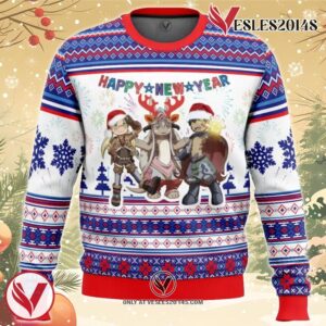 Happy New Year Made In Abyss Ugly Christmas Sweater, Unique Christmas Gift For Fans - Vesles2014S
