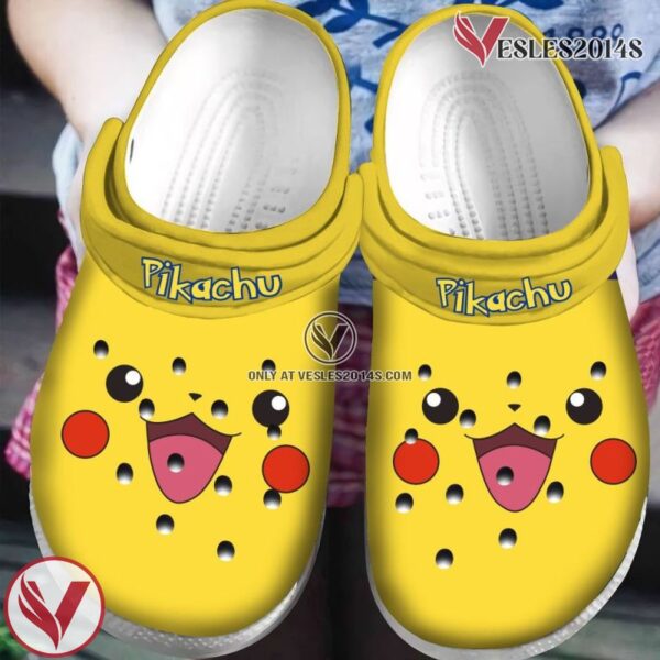 Happy Pikachu Face Yellow Pokemon Clogs Shoes, Unique Gift From  Vesles2014S