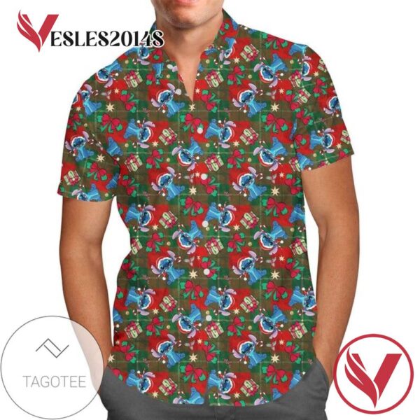 Happy Stitch Christmas Disney For men And Women Graphic Print Short Sleeve Hawaiian Casual Shirt Vesles2014S 1