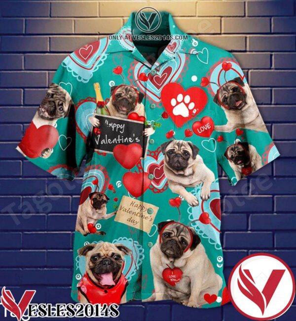 Happy Valentine’s Day From Pugs Hawaiian Shirt, Unique Gifts For Friends - Vesles2014S 1