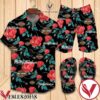 Harley Davidson Rose Combo Hawaiian Shirt, Beach Shorts And Flip Flop, Unique Gifts For Friends - Vesles2014S 1