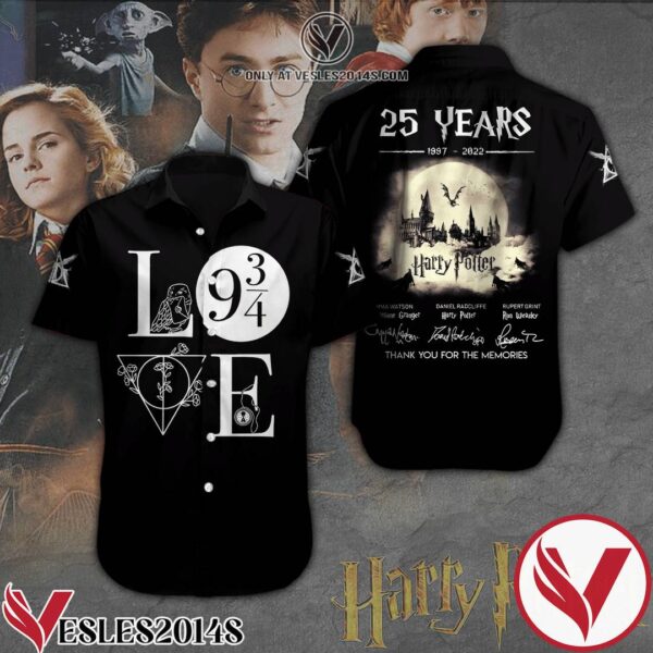 Harry Potter 25 Years Anniversary Love 9 34 Black Hawaiian Shirt And Short, Unique Gifts For Friends - Vesles2014S 1