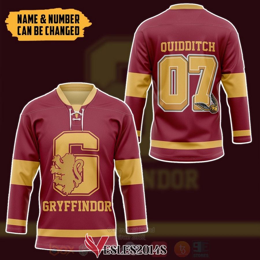 Harry Potter Gryffindor House Personalized Hockey Jersey, Trending Gifts For Fans - Vesles2014s 2