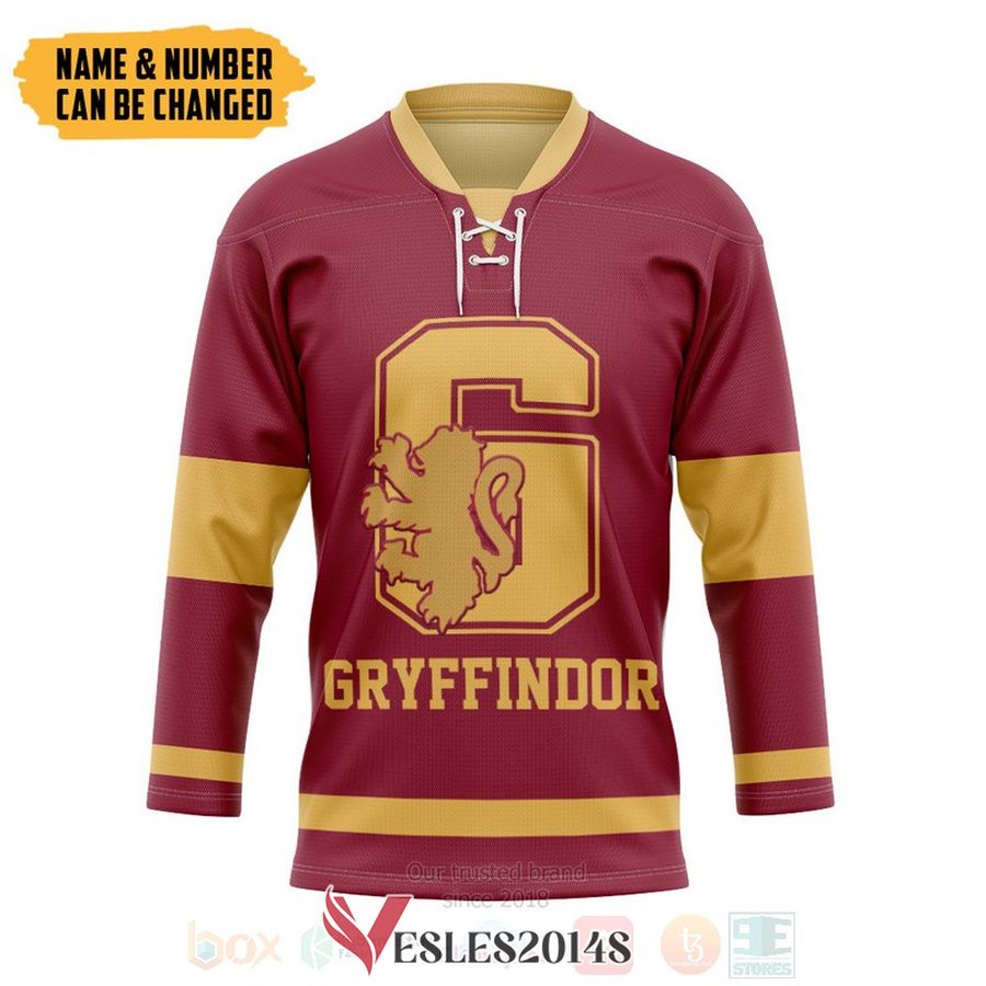 Harry Potter Gryffindor House Personalized Hockey Jersey, Trending Gifts For Fans - Vesles2014s